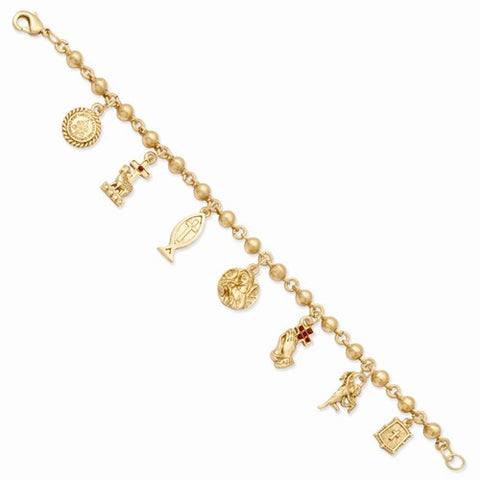 Gold-Tone Religious Charm
