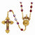 Gold-Tone King Of Kings Crucifix Rosary Necklace