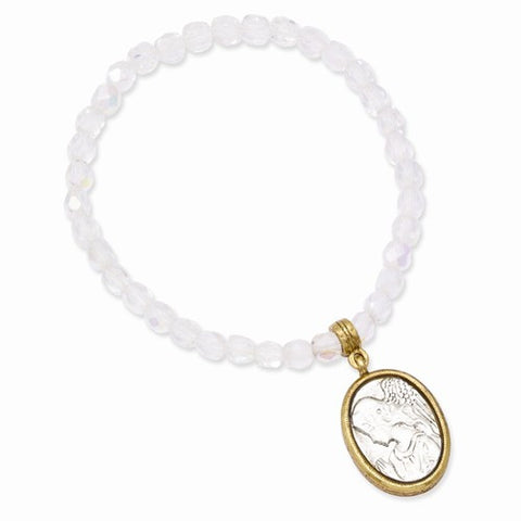 Gold-Tone & Silver-Tone Guardian Angel Stretch Bracelet