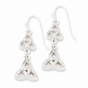 Silver-tone, celtic trinity dangle Earrings