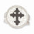 Silver-tone w/black enamel cross stretch Ring