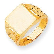 14k Yellow Gold Men's Signet Ring