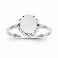 14k White Gold Signet Ring