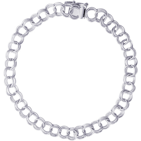 Double Spiral Charm Bracelet in Sterling Silver, 8 inch