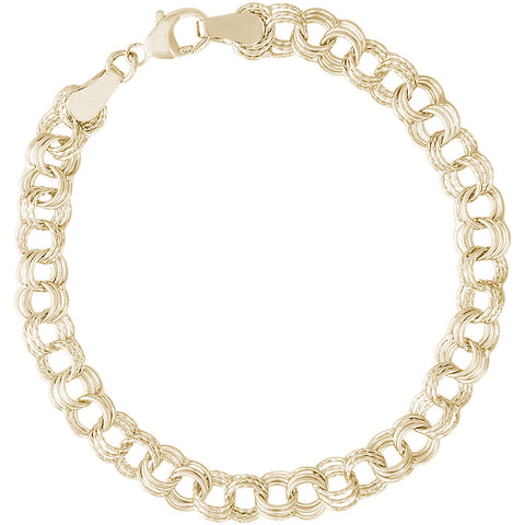 Double Spiral Charm Bracelet in Sterling Gold Plated, 8 inch