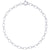 Figaro Heart Charm Bracelet in Sterling Silver, 8 inch