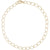 Long Link Charm Bracelet in Sterling Gold Plated, 8 inch
