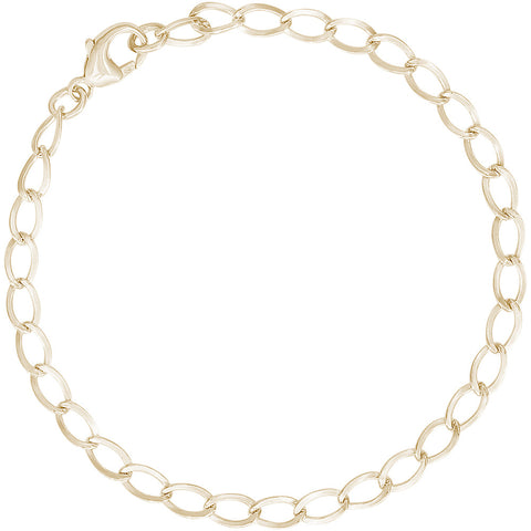 Charm Bracelet in Sterling Gold Plated, 8 inch