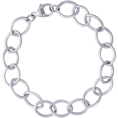 Rolo Charm Bracelet in Sterling Silver, 8 inch