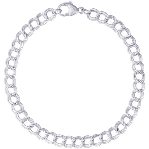 Charm Bracelet in White Gold, 8 inch