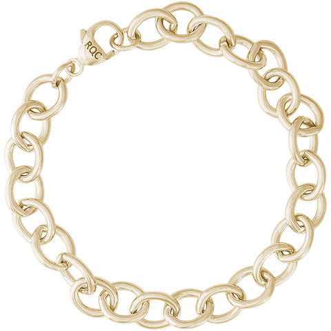 Rolo Charm Bracelet in Sterling Gold Plated, 8 inch