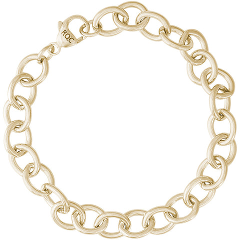 Rolo Charm Bracelet in Yellow Gold, 8 inch