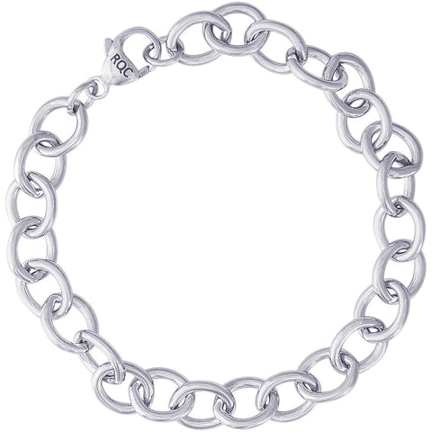 Rolo Charm Bracelet in Sterling Silver, 8 inch