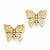14k Yellow Gold Polished Butterfly Post Earrings