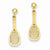 14k Yellow Gold Polished Racquet Dangle Post Earrings
