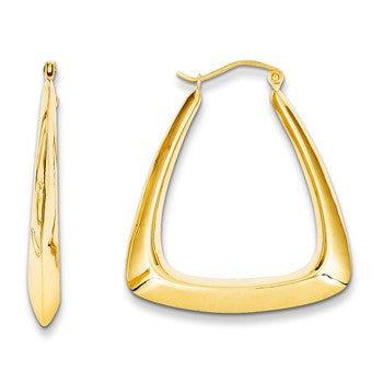 14k Yellow Gold Fancy Hoop Earrings