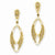 14k Yellow Gold Polished Diamond-Cut Fancy Filigree Dangle Post Earrings