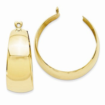 14k Yellow Gold Polished Hoop Earring Jackets