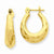 14k Yellow Gold Hammered Fancy Hollow Hoop Earrings