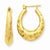 14k Yellow Gold Hammered Fancy Hollow Hoop Earrings