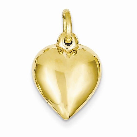 14k Gold Puffed Heart pendant, Pretty Pendants for Necklace