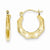 14k Yellow Gold Polished Patterned Hoop Earrings