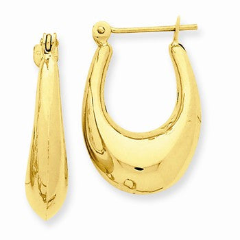 14k Yellow Gold Polished Hoop Earrings