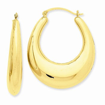 14k Yellow Gold Polished Hoop Earrings
