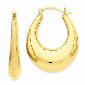 14k Yellow Gold Polished Hoop Earrings