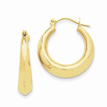14k Yellow Gold Polished Hoop Earrings