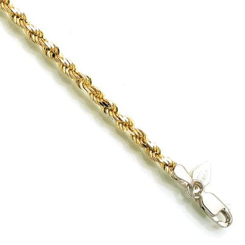 14K Diamond-Cut Rope Bracelet