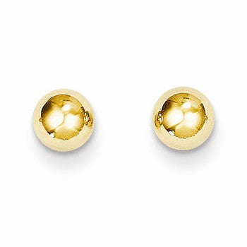14k Yellow Gold Polished 5mm Ball Post Earrings