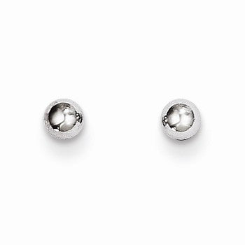 14k White Gold Polished 3mm Ball Post Earrings