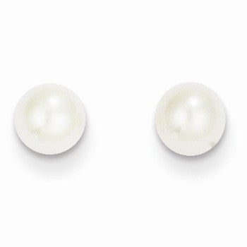 14k Yellow Gold 5mm Cultured Pearl Earrings
