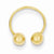 14k Yellow Gold Single Beaded Half Hoop Screwback Earring, Jewelry Earrings