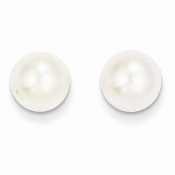 14k Yellow Gold 8mm Cultured Pearl Earrings
