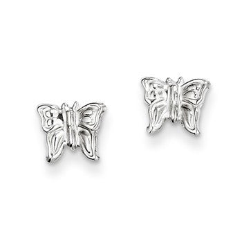 14k White Gold Butterfly Earrings