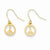 14k Yellow Gold Peace Sign Dangle Earrings