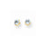 14k Yellow Gold 4mm Synthetic Aquamarine (Mar) Screwback Earrings