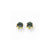 14k Yellow Gold 4mm Synthetic Emerald (May) Screwback Earrings