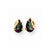 14k Yellow Gold 8x5 Mystic Fire With Leaf Stud Earrings