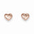 14k Yellow Gold Rose Gold Heart Post Earrings