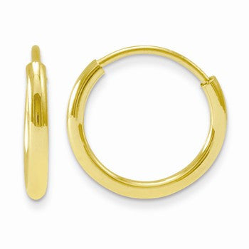 14k Yellow Gold Endless Hoop Earrings