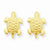 14k Yellow Gold Turtle Post Earrings