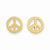 14k Yellow Gold Peace Sign Post Earrings