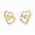 14k Yellow Gold Hearts Post Earrings