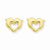 14k Yellow Gold Heart Dolphins Post Earrings
