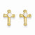 14k Yellow Gold Cross CZ Post Earrings