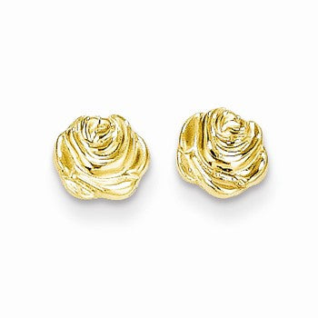 14k Yellow Gold Flower Post Earrings