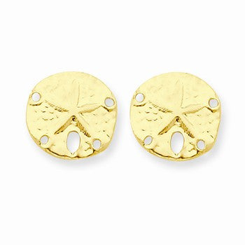 14k Yellow Gold S& Dollar Post Earrings
